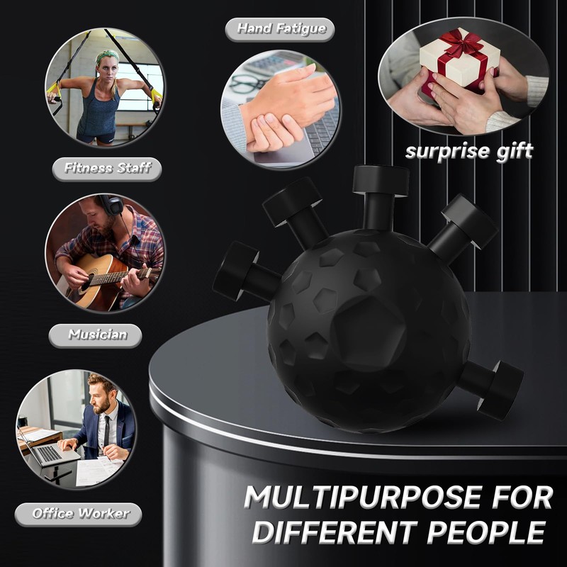 Lets Joy Finger Grip Strengthener, Black Hand Grip Trainer, Hand