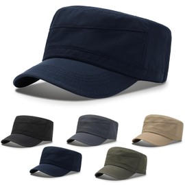 Dunluluoyin Men's Work Cap, Cap, Casual, UV Protection, Lightweight, Breathable, Quick Drying, Summer, Solid, Mountaineering, Fishing, Golf, Driving, Running, Outdoor Hat, Black, blue (dark), Free