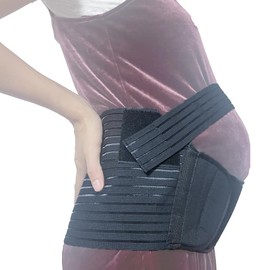 Dokoshia 3-in-1 Maternity Belt Pregnancy Belly Band Back/Pelvic/Hip Support Brace Postpartum Binder Lightweight Belly Support Bands for Pregnant Women Waist Wrap Relieves SPD/PGP Pain (Black, XX-Large)