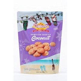Diamond Bakery Hawaiian Cookies Holiday Edition, 13 oz Bag, Made in Hawaii (Coconut)