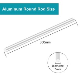 iMeistek Aluminium Poles, 5 mm x 300 mm Round Solid Aluminium Rods for RC Model Cars, Garden Decoration, Industrial Machinery, DIY Crafts (Pack of 5)