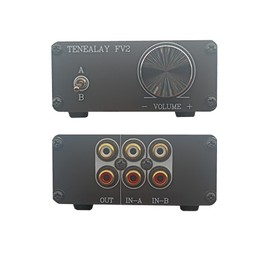 TENEALAY HiFi RCA Passive Preamp Stereo Audio Preamplifier with Volume Control, A/B Audio Switch selector FV2