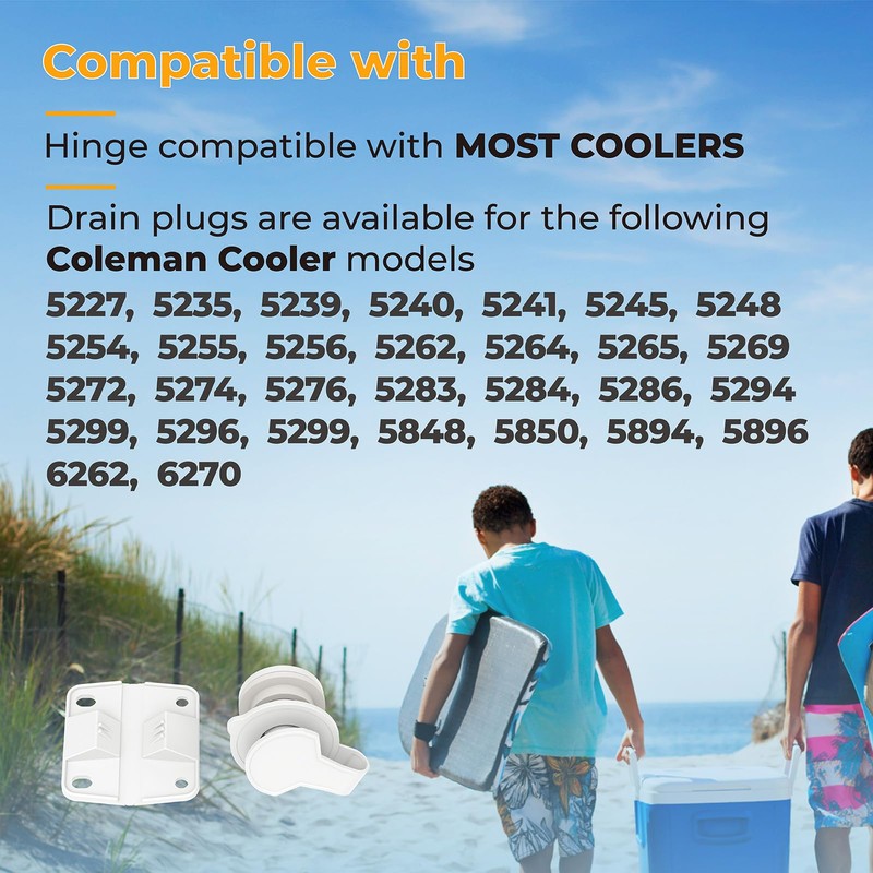 Cooler Replacement Parts Kit for Coleman,Ice Chest Plastic Hinges,Cooler Standard