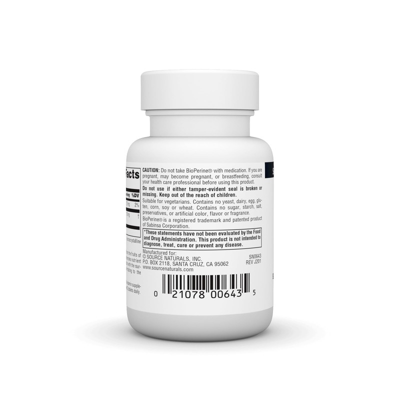 Source Naturals BioPerine, Black Pepper Fruit Extract - Promotes Nutrient