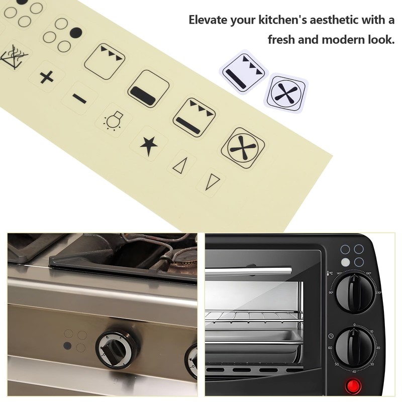 EMSea Pack of 4 Stove Stickers Oven Stickers Labels Markings