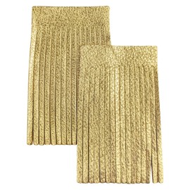 Realeather SF0203 91 Deerskin Leather Fringe, Metallic Gold 2 Pack