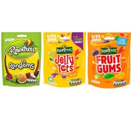 Rowntrees Fruit Gums, Jelly Tots & Randoms for Sharing - 150g Pouches x 3
