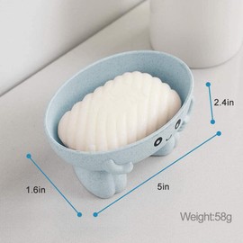 Yrzper Soap Holder Cute Soap Dish for Kids Creative Beautiful Bar Soap Tray Counter for Shower Bathroom Kitchen Countertop (Green)