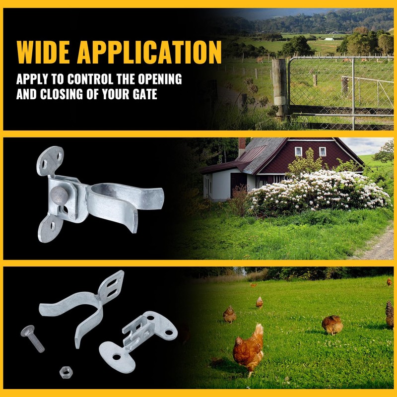 VIVIDA 1-7/8" Wall Mount Gate Latch, Flat Back Gate Fork