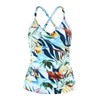 Ocean Blues Women's Leaf Print Push Up Swimuit Top Vneck