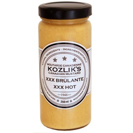 Kozliks XXX Hot Spicy Brown Yellow Dijon Natural Gluten Free Non-GMO Mustard, 8.5oz Jar (Pack of 3 Jars)