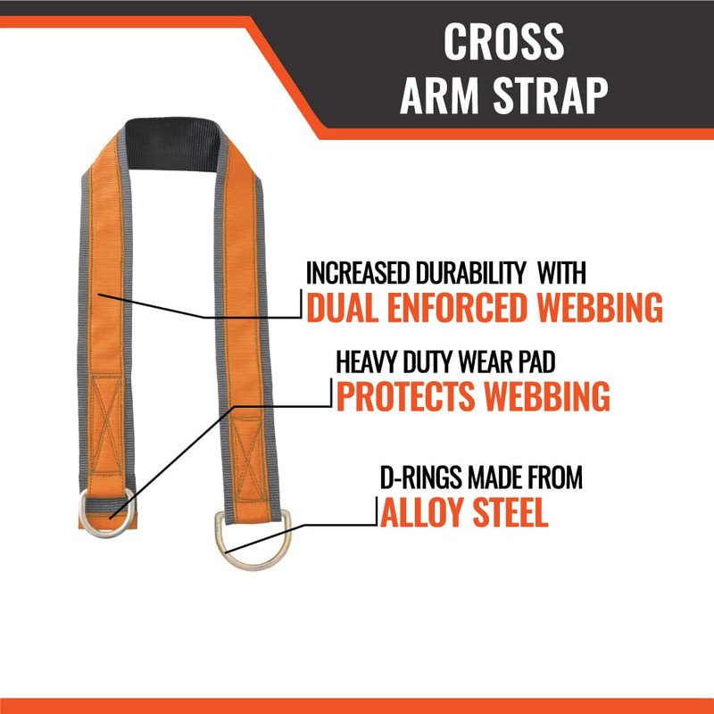 Malta Dynamics 4' Cross Arm Fall Protection Safety Strap, OSHA/ANSI