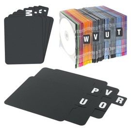 Black A-Z Vinyl Record Dividers (26 Pcs) – PVC Alphabetical Organizer with Horizontal & Vertical Tabs for Albums, CDs, DVDs – Durable Media Storage & Bookshelf Holder Guides