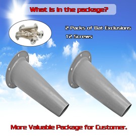 4 Pack Bat Exclusion- Bat Cone- One Way Bat Door- Bats Deterrent Devices Outdoor- Reusable Tool for Remove Roof Noises- Got Bats Out with Humanly (4Pack)