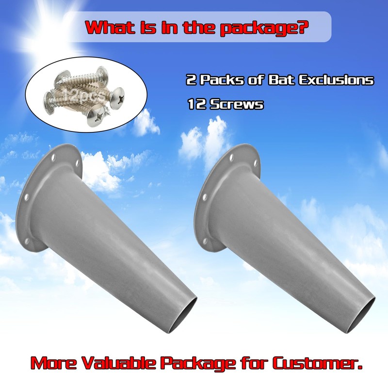 4 Pack Bat Exclusion- Bat Cone- One Way Bat Door-