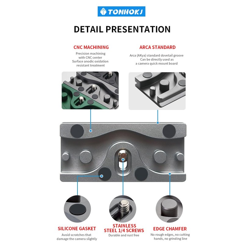 Camera Tether Cable Clamp Block Curve Tether with Arca Quick