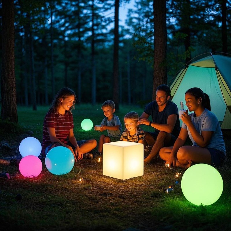 Mr.Go 12-inch Rechargeable Magic LED Light Cube Stool with Remote