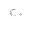 [Custom Made] Gemini Dear Moon Moonstone Unbalanced Constellation Earrings OTE120615B