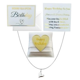 Junells womens Birthday Gift, birthday present for girls sister mum friend aunty, birthday gift ideas female, silver heart necklace for lady