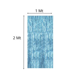 Cortina Metálica Brillante | Panel Fondo Escenarios Adornos Decoración Fiesta Eventos Reunion | Pack 2 Pzs | Azul, Rojo, Oro Rosa, Negro, Plata, Oro, Rosa | 2x1 MT | Sesiones Fotos Boda (Azul Claro)