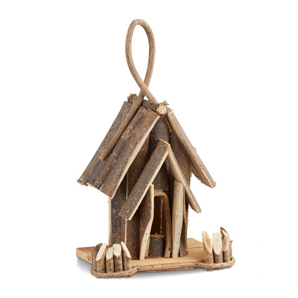 Relaxdays Decorative Birdhouse, Wooden Hanging Bird House, Handmade Nesting Box,