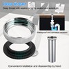 Set of 4 siphon drain pipe, washbasin, 200 mm stainless
