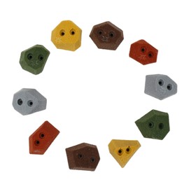 Atomik Rock Climbing Holds Set of 10 Angled Footholds in Assorted Earth Tones