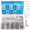 Zmbroll 500Pcs M2 x 4/5/6/8/10/12/16/20mm Countersunk Head Socket Cap Screws