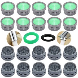 BOETOADG Faucet Aerator, 1.5 GPM Flow Restrictor Plug-In Faucet Aerator Replacement Parts for Bathroom or Kitchen (Green 20 Pieces)