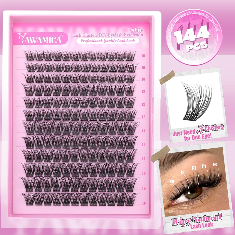 Yawamica Wispy Lash Clusters C Curl Individual Lashes DIY Cluster