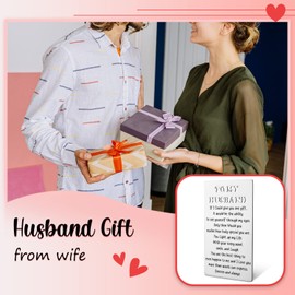 Anniversary Card for Him Hubby Husband Wallet Card From Wife Engraved Wallet Insert Card I Love You Gifts Love Notes for Husband Long Distance Relationship Birthday Gifts for Husband Hubby BEC10