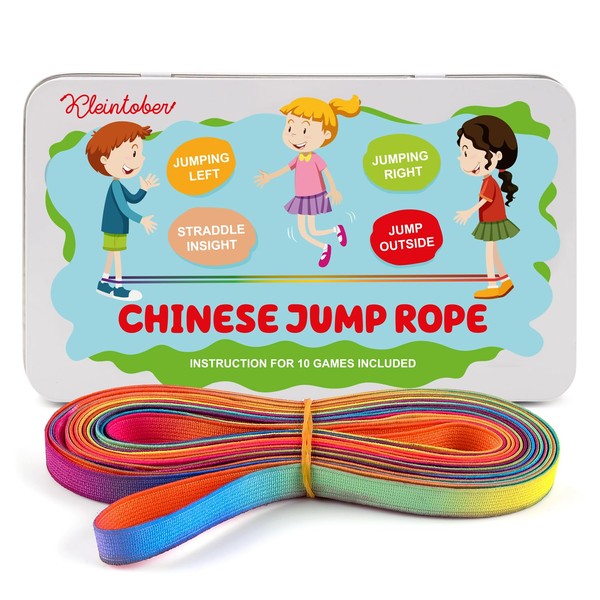 KLEINTOBER Premium Chinese Jump Rope - Incl. Instructions For Game