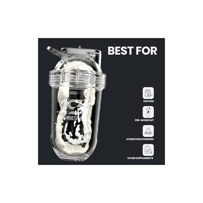 Botella Mezcladora Shaker Shakesphere Original 700ml (Matte Black with black