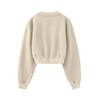Meladyan Women's Casual Cropped Sweatshirt Basic Solid Long Sleeve Fleece