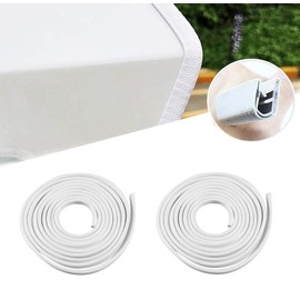 Protector Borde Puerta Auto Sello Hule Moldura con Presión Universal 10 metros cada Tira de 5 Metros Protección Rayadura SUV Camioneta | 2 piezas (Blanco)