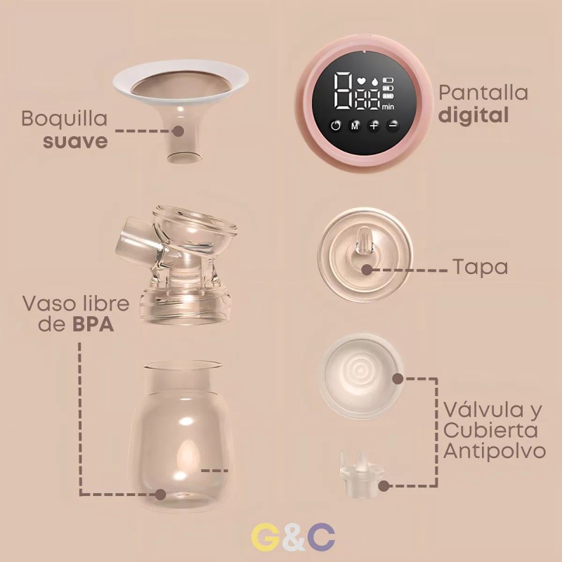 GC Extractor De Leche Eléctrico Recargable 2 Modos Y 9