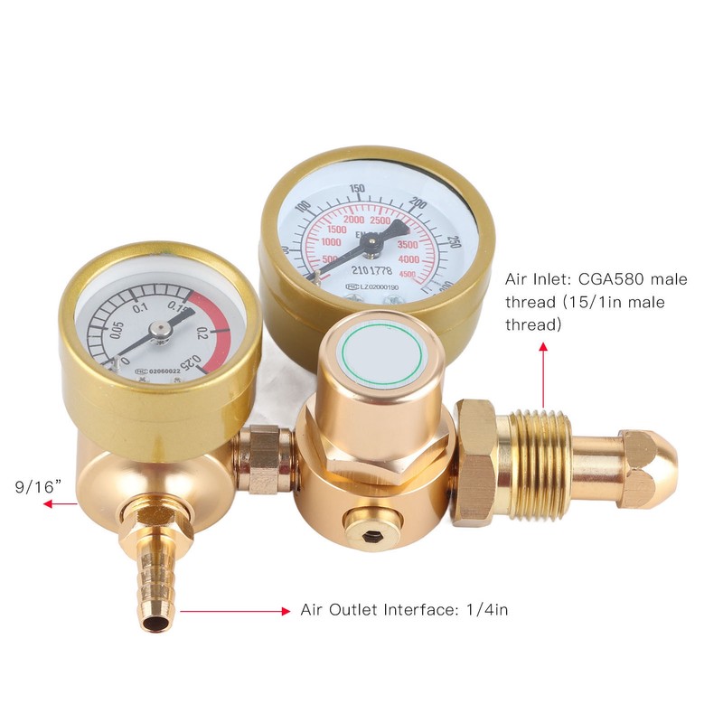 Gas Welding Regulator Argon CO2 Gauge TIG MIG Flowmeter 4500psi