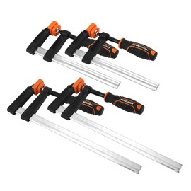 VANQUISH Bar Clamp Set 6&12 inch, 4 Pack Heavy Duty F Clamps for Woodworking, 2.36 inch Throat Depth, 150 lbs Load Limit, 3602SET