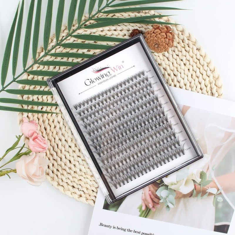 Glowingwin Cluster Lashes 228 PCS Individual Lashes Natural Look False