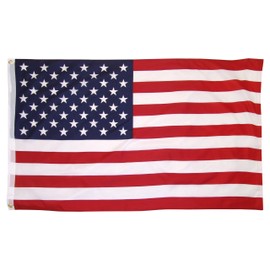 Online Stores Printed Polyester US Flag with Grommets, 3 by 5-Feet, Multicolor