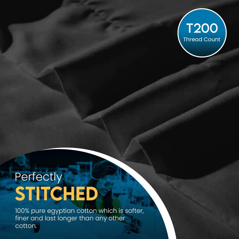 Sunshine Comforts Egyptian Cotton Flat Sheets Breathable, Anti Wrinkle, Shrink