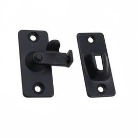 SZHDX Small 90 Degree Right Angle Door Lock Buckle Lock Bolt Lock cam Lock for Door and Window Sliding Lock bar Bolt barn Sliding Door Lock Sliding Latch, Black