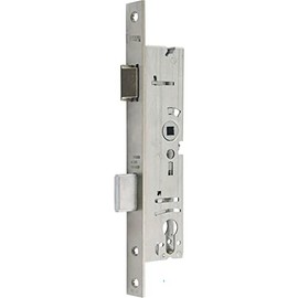 WSS Tubular Frame Lock (Mortice Lock) for Front Door PZW Flat End with Latch and Latch, Backset 30 mm, Distance 92 mm, Nut 8 mm, Stainless Steel