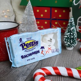 Christmas Peeps Marshmallows, Trees and Snowmen, Holiday Dessert Toppers, 12 Candies Total, (Pack of 4)