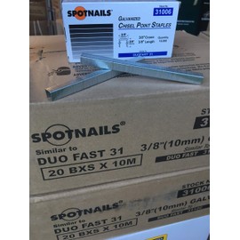 SPOTNAILS 31006 Similar Duo-fast 31 Series upholstery staples, 3/8" leg, sale by 6 boxes,