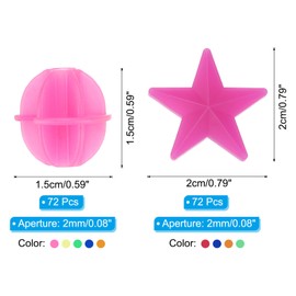 PATIKIL Bike Wheel Spokes Beads, 72 Pcs Colorful Bicycle Spoke Decoration Resin Clip Beads Spoke for Bike Accessories (Round/Pentagram), Multicolor