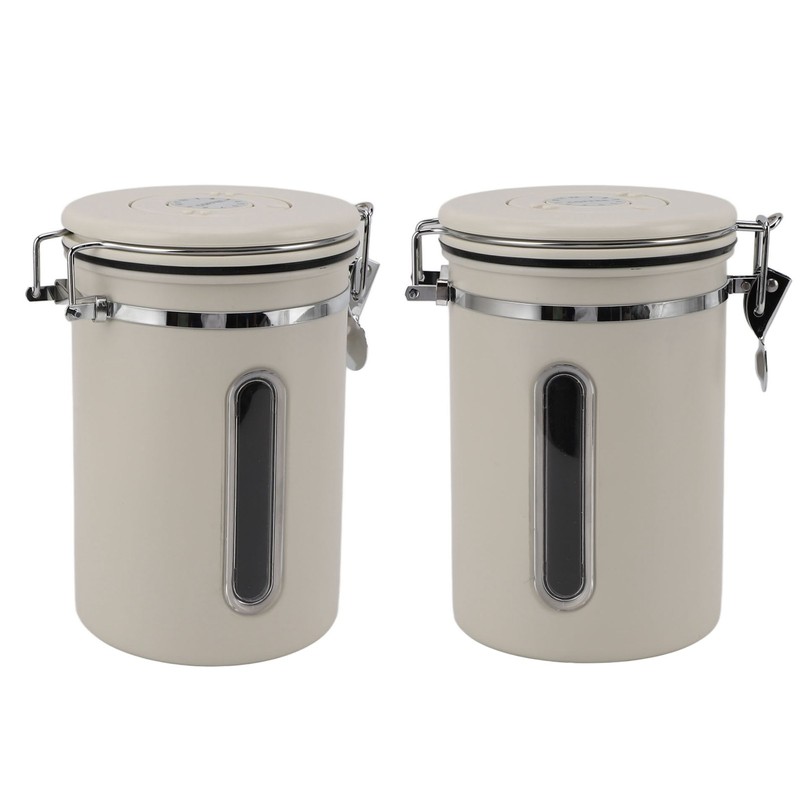 Coffee Canister 1800ml 304 Stainless Steel Window Design One Way