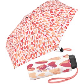Benetton Pocket Umbrella Ultra Mini Flat Dots, Hearts Pink