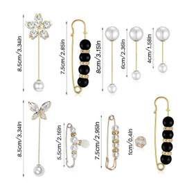 SURALIN Spilla di Perle Spilla Donna Clip Spille per Scollatura Spille da Balia per Cardigan Donna Bottoni Gioiello Spille Gioiello per Vestiti Spilla Pack of 10, Shell