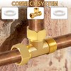 Pack of 2 Brass T-Piece Swivel Pipe Fittings 1/2 Inch,